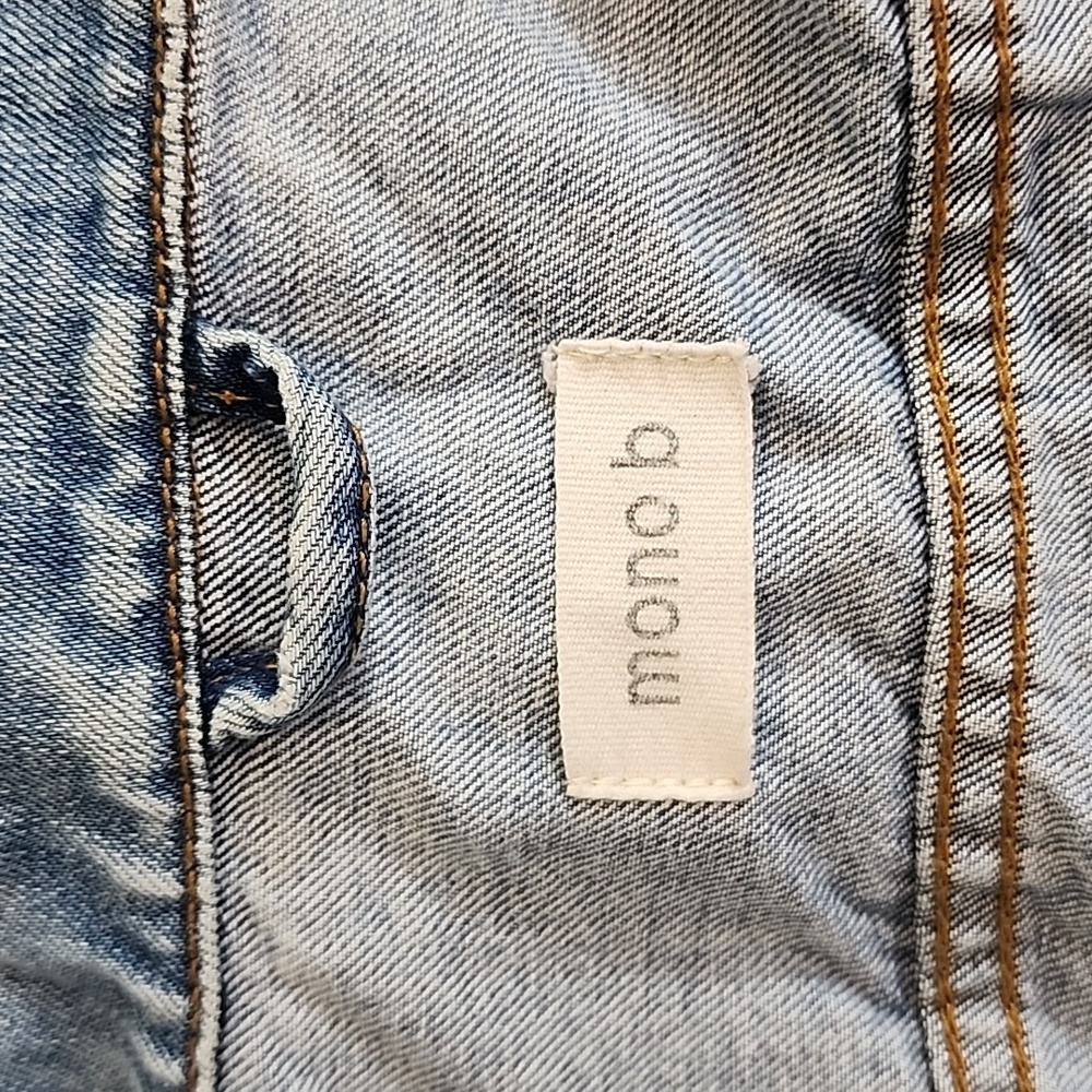 Mono B Jacket Denim Distressed Blue Size M - Picture 13 of 14